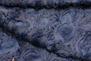 Ткань сетка роза крупная цвет темно-синий