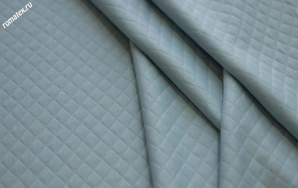 трикотаж стежка ромб цвет голубой
